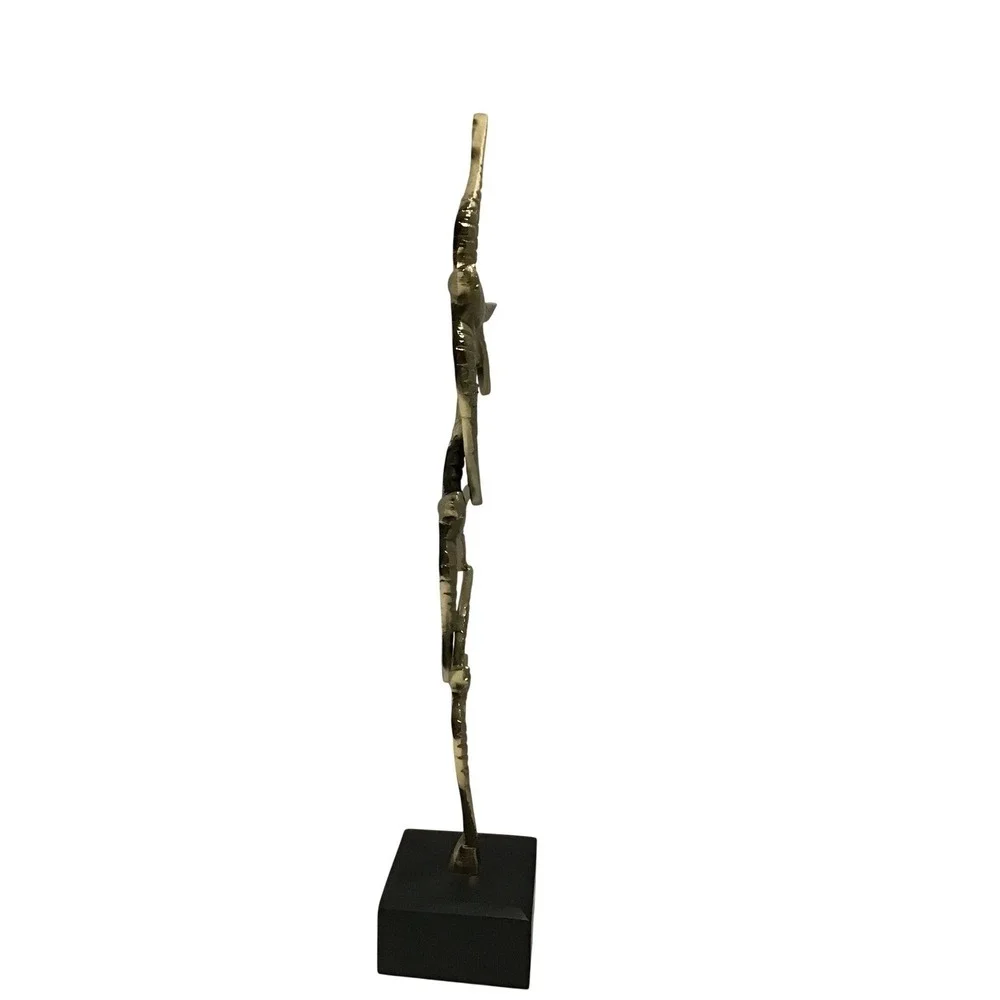 Vintage Brass Bird Sculpture on Black Base Mid Century‎ Modern Decor